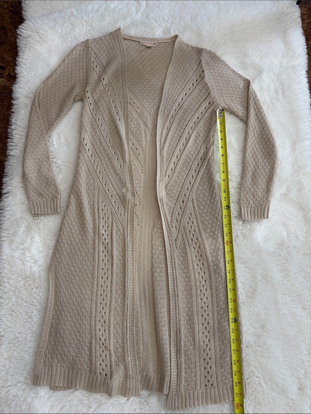 It’s Our Time,Size M,Women’s Cream Openfront Knit Cardigan Sweater - Picture 13 of 15